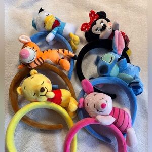 Disney Character Plush Headbands Set 6 pcs ,